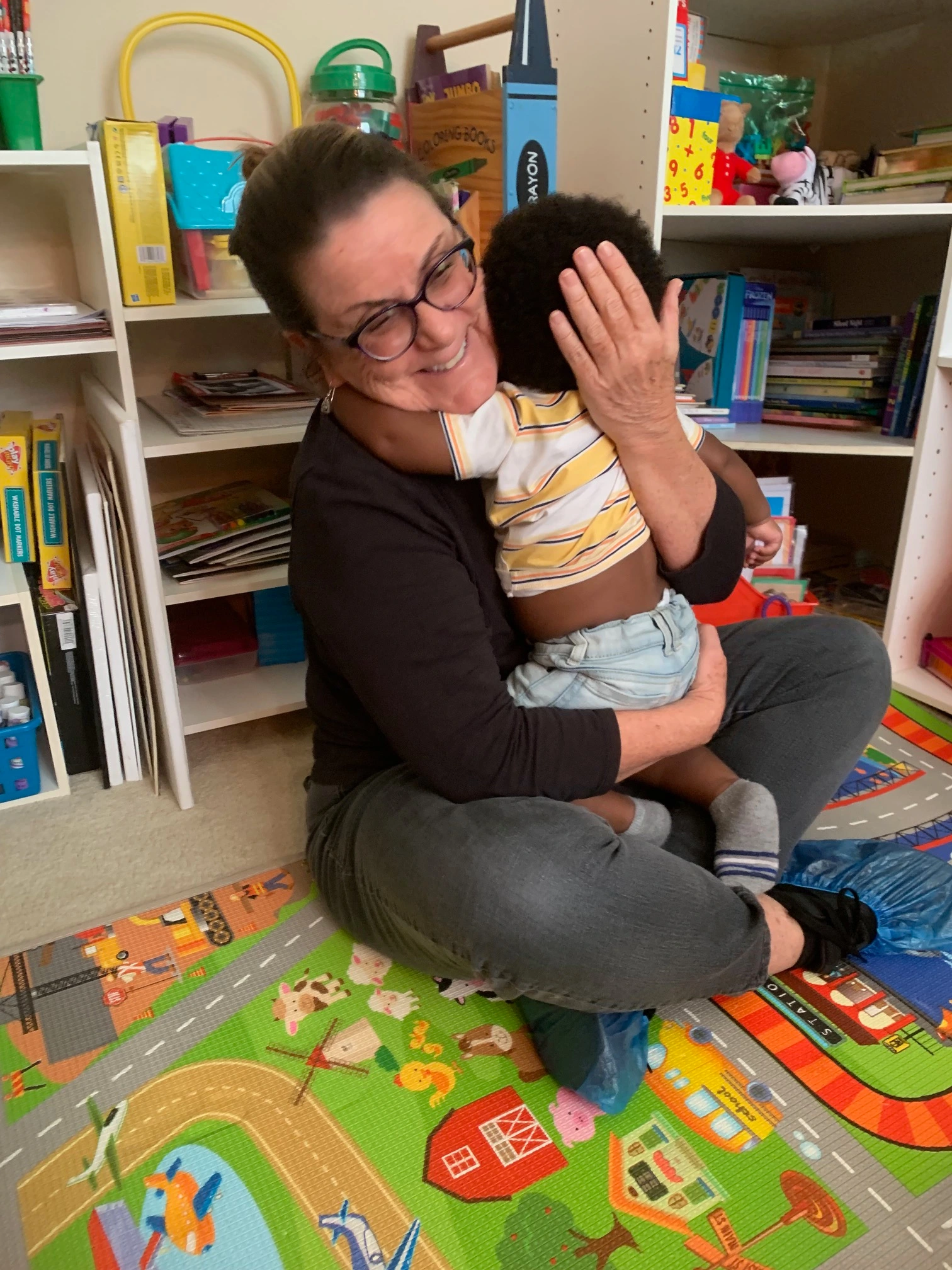 Dr. Lou giving Messiah a big hug